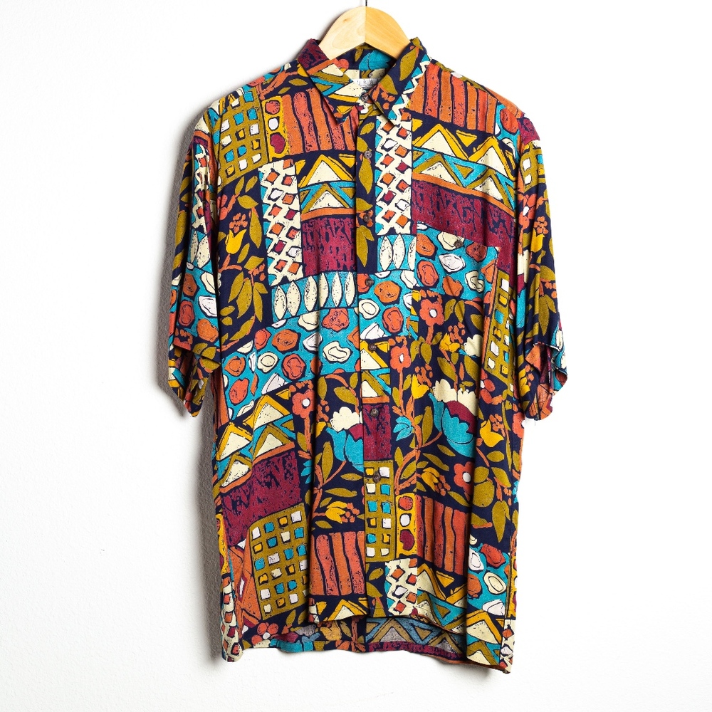 Vintage Burma Bibas "Silk" Rayon Shirt